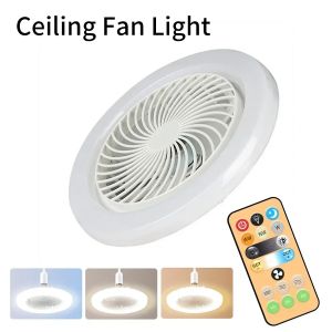 E27 LED Fan Light with Remote Control 3 Color Adjustable 85-265V for Kitchen Bedroom 2-in-1 Summer Cooling Lighting Tool