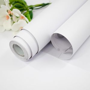 55Cm Chiều Rộng Matte Vinyl Giấy Dán Tường Tự Dính Chống Thấm Nước Trắng Giấy Tiếp Xúc Cho Tường Đồ Nội Thất Phòng Khách Trang Trí Nhà