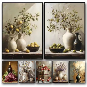 Lemon Olive Tree Plants in Vase Still Life Jigsaw Puzzle 1000PCS-50X70CM Stress Relief Puzzle Wall Art Decor Gift