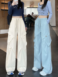 American Style Mountain Climbing Work Pants Womens High Waist Quick Dry Wide Leg Casual Trousers Spring Summer New Arrival