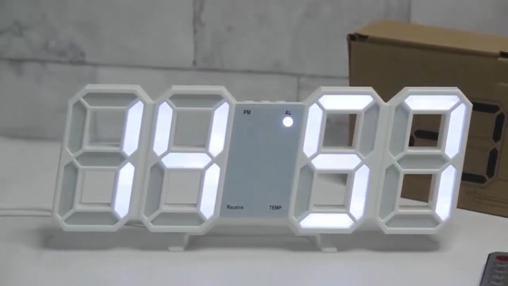 【READY STOCK】LED Jam Dinding / Meja Modern Digital 3D LED Wall Clock ...