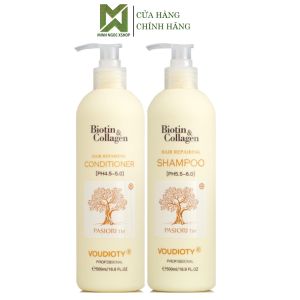 Dầu gội xả siêu mượt Biotin Collagen Repairing Voudioty vàng 500ML