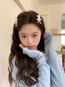 Pink Pearl Butterfly Knot Hair Clips Side Bangs Hair Grips Girls Hair Accessories Korean Style Fashion Jewelry