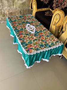 Taplak meja ruang tamu full rumbai uk 100x60