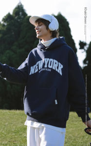 INFLATION brand 2022 winter new men 400g polar fleece three-dimensional pull paddle forest print loose hooded long-sleeved pullover sweater