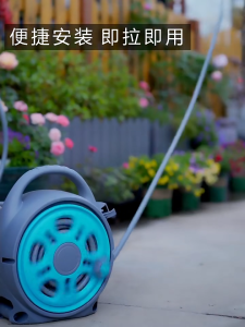 Garden Water Hose Reel Spray Gun Set 16M Retractable Garden Hose Reel Water Pipe Hose Duty Hose with 6 Spray