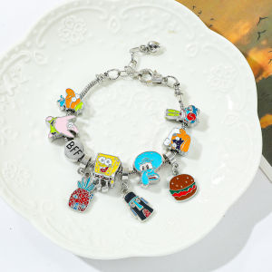 การ์ตูน SpongeBob SquarePants รูปคลาสสิก Charms สร้อยข้อมือ DIY Patrick Star จี้อุปกรณ์เสริมสําหรับของขวัญเพื่อนที่ดีที่สุด