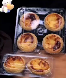   10PCS Disposable Egg Tart Clamshell Packaging Box Desserts Pudding Clamshell Packaging Box