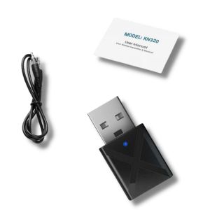 2 in 1 USB Audio Bluetooth 5.0 Transmitter & Receiver KN330 Adaptor Dongle Audio Stereo Jack AUX untuk Radio Mobil Speaker PC MP3 / USB Bluetooth 5.0 + EDR Audio Transmitter untuk TV PC Driver-Gratis USB Audio Dongle Transmitter 3.5MM 3.5 Jack AUX Adapt