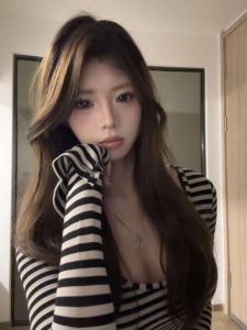 Unique Chic Striped Knitted Base Shirt Womens Autumn Winter Sweet Style Versatile Warm Top Button up Slim Fit Korean Style