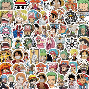 Bandai | Nhãn Dán Anime One Piece 50/100 Cái Nhãn Dán Đồ Chơi Luffy Cho Máy Tính Xách Tay Xe Máy Ván Trượt Máy Tính Xách Tay - Quà Tặng Theo Chủ Đề Anime Nhật Bản Dành Cho Người Hâm Mộ