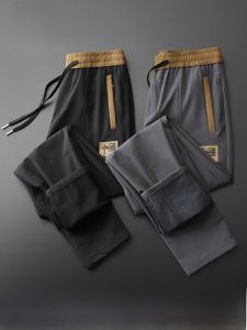 ROMON | กางเกงขายาวทรงตรงลำลองสำหรับผู้ชาย ทรงสลิมฟิต ยางยืด กางเกงขายาวทรงตรง ทรงลำลอง แฟชั่นฤดูใบไม้ร่วง ฤดูหนาว กางเกงขายาวลำลองสำหรับผู้ชาย