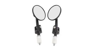 JNYD Motorcycle Round Rearview Mirror 7/8" Handlebar End Foldable Blind Spot Wide Angle Rear View Mirrors Universal