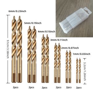 12PCS M35 Cobalt Step Drill Bits 1-6mm Self-Centering Split Point Drills for Stainless Steel Hardened Metal Wood Plastic