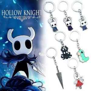 Game Hollow Knight Keychain Metal Key Holders Cute Hornet Metal Enamel Pendant Cartoons Key accessories Souvenirs Gifts