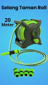 Gulungan Selang Roll Air Taman 20 m Set Gulungan Selang Hose Reel Dengan Selang Air Panjang 20 Meter