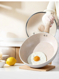 Midea | Non-stick Titanium Coated Mica Stone Flat Bottom Pan For Electromagnetic and Gas Stoves