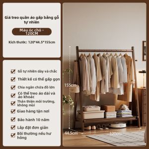 DONGMU | Giá Đỡ Áo Đứng Sàn Gỗ Nguyên Khối