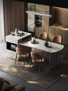 Compact Extensible Kitchen Island Dining Table