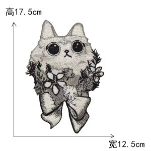 Fashionable Cartoon Cute Rabbit Cat Animal Embroidery Fabric Patches DIY Hand Sewing Clothes Bag Repair Decoration Stickers