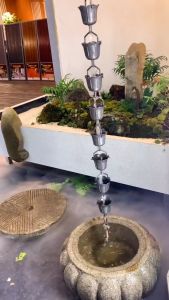 BLS Set (20Pcs) 3 Meter Cawan Longkang Rantai Hujan Flower Rain Chain Gutter Cup Downspout Garden Decor Hiasan