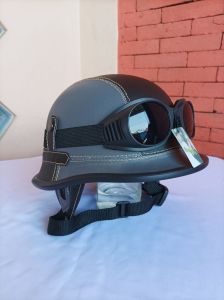 HELM RETRO NAZI DENGAN KACAMATA HITAM KOMBINASI ABU-ABU