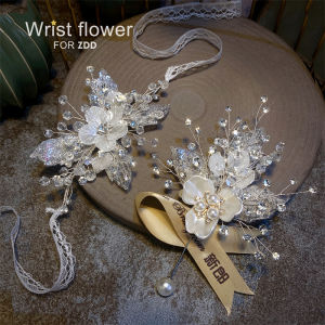 Accessible Luxury Rhinestone Bride Wrist Flower Bridesmaid Classy Handed Flower Wedding Dress Accessories Groom Groomsman Corsage Suit Brooch
