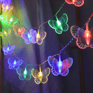 6M 40LEDS Colorful Butterfly String Lights For Holiday Fairy Lights Yard Garden Wedding Party Decoration Room Light Decor