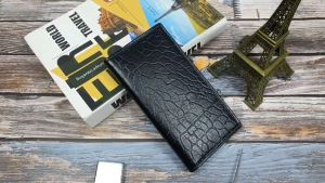 [Da thật] Ví dài cầm tay nam da bò thật vân voi WL127 (Đen) - 100% da bò thật BH 3 năm