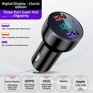 NIUMAN | Super Fast 3-in-1 Car Charger Adapter