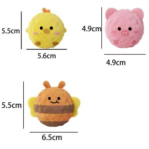 YOUYUEPIN 3pcs Soft Plush Bouncy Ball Dog Toy Safe Non Toxic Squeaker Sound Toy Cute Animal Design Teeth Cleaning Chew Toy For Small Medium Pets Puppy Teething Relief Durable Fabric