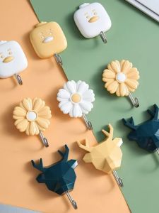 กุญแจเข็มขัดติดผนังแบบพันธุ์สัตว์น่ารักที่มีแรงดึงดูดแรงสูงสำหรับห้องน้ำและครัว ไม่ต้องเจาะรู