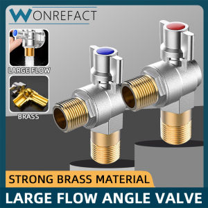 บอลวาล์วทองเหลือง G3/4ก๊อกน้ำในห้องน้ำบอลวาล์วการกระจัดขนาดใหญ่วาล์วฉากฝาชักโครกวาล์วมุมห้องน้ำติดตั้งอย่างรวดเร็วสากล