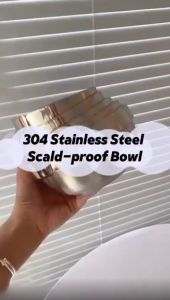 304 High-Quality Stainless Steel Bowl Double-Layer Heat Protection 20CM 18CM 15CM