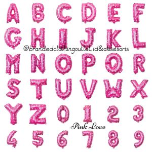 BALON FOIL HURUF & ANGKA 40CM / BALON FOIL HURUF GOLD SILVER BIRU PINK / BALON ULANG TAHUN / BALON SEMUA ACARA PESTA / LETTER A TO Z & NUMBER 0 TO 9 FOIL BALLOONS
