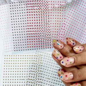 8Colors/Set 3D Y2K Star Nail Stickers Colorful Mini Pentagram Self-adhesive Nail Decals for Luxury Manicure Starlight Decoration