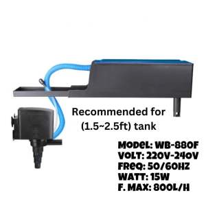 Water Bear 3 in 1 Top External Filter Box with Power Head Submerged Pump Heavy Duty Pump Pam Akuarium External