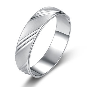 925 Sterling Silver Mens Twill White Gold Plated Domineering Ring