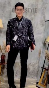 Baju Batik Pria Lengan Panjang Terbaru - Kemeja Batik Pria Kerja Kantor Keren Nyaman Size M L XL XXL
