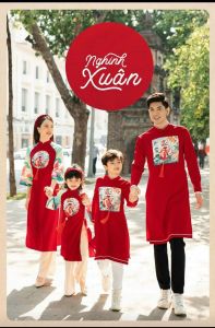 Áo Dài Cách Tân Tết Áo Dài Gia Đình Áo Dài Truyền Thống May Sẵn Phối Tay Chất Liệu Tatfa Cao Cấp Họa Tiết Thêu Sắc Nét