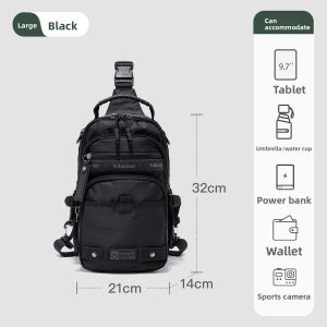 Volunteer | Hualangdi New Oxford Cloth Sports Mens Crossbody Bag Multi-Pocket Single Shoulder Backpack Leisure Casual Chest Bag