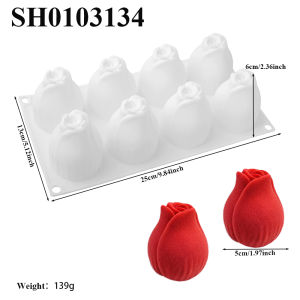 8-PC Silicone Mold for Mousse Cake Flowers Dessert Chocolate Pudding French Style Baking Mold Kitchen Cooking Tools