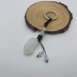 Exquisite Natural Afghan Jade Pendant Keychain Creative Gift Overlord Pixiu Keeps Yourself with Auspicious