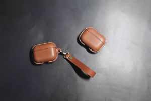 Handmade Double Layer Genuine Leather Protective Case for Airpods pro 3/2 Airpods 4 Original Cowhide Cover Apple Suitable