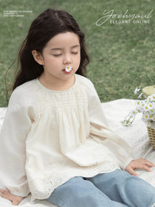 YOEHYAUL | Áo Blouse Phong Cách Cung Điện Pháp có Tay Bồng và Ren Hình Sao