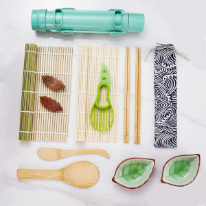 DIY Sushi Making Kit Bamboo Home Making Tool Kit Molds Cooking Tools Onigiri Mould Bento Kitchen Gadgets for Beginners