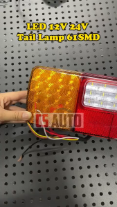 TATA Trailer Truck Lorry 12V 24V LED 61SMD Rear Light Tail Lamp Brake Reverse Small Parking