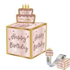 Pink Gold Birthday DIY Money Box Happy Birthday Decoration Kids Adults 18 30 Birthday Party Supplies Favors Gift Baby Shower