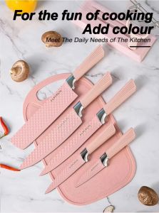 6PCS Kitchen Knife Set High Quality Genuine Stainless Steel Japanese Chefs Knife Set With Knife Holder