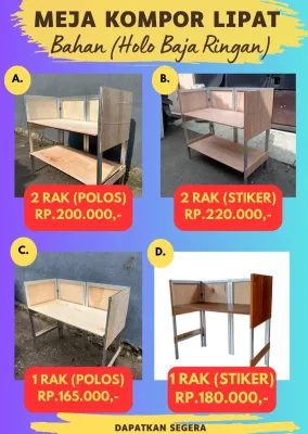 meja kompor 2 tungku-meja lipat-meja jualan-portable murah